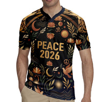 Peace 2026 Spiritual Harmony Rugby Jersey Bohemian Celestial Mandala Illustration