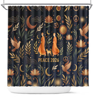 Peace 2026 Spiritual Harmony Shower Curtain Bohemian Celestial Mandala Illustration