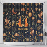 Peace 2026 Spiritual Harmony Shower Curtain Bohemian Celestial Mandala Illustration