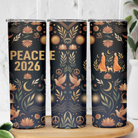 Peace 2026 Spiritual Harmony Skinny Tumbler Bohemian Celestial Mandala Illustration