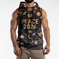 Peace 2026 Spiritual Harmony Sleeveless Hoodie Bohemian Celestial Mandala Illustration
