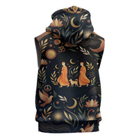 Peace 2026 Spiritual Harmony Sleeveless Zip Hoodie Bohemian Celestial Mandala Illustration