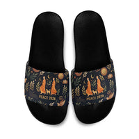 Peace 2026 Spiritual Harmony Slide Sandals Bohemian Celestial Mandala Illustration