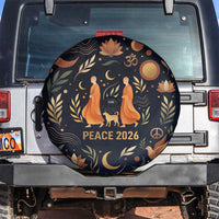 Peace 2026 Spiritual Harmony Spare Tire Cover Bohemian Celestial Mandala Illustration