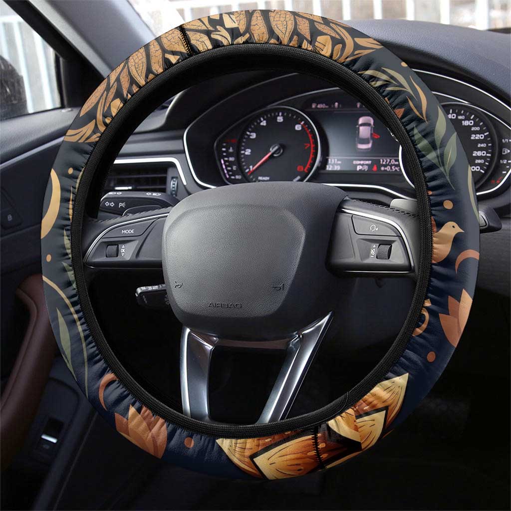 Peace 2026 Spiritual Harmony Steering Wheel Cover Bohemian Celestial Mandala Illustration