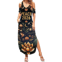 Peace 2026 Spiritual Harmony Summer Maxi Dress Bohemian Celestial Mandala Illustration