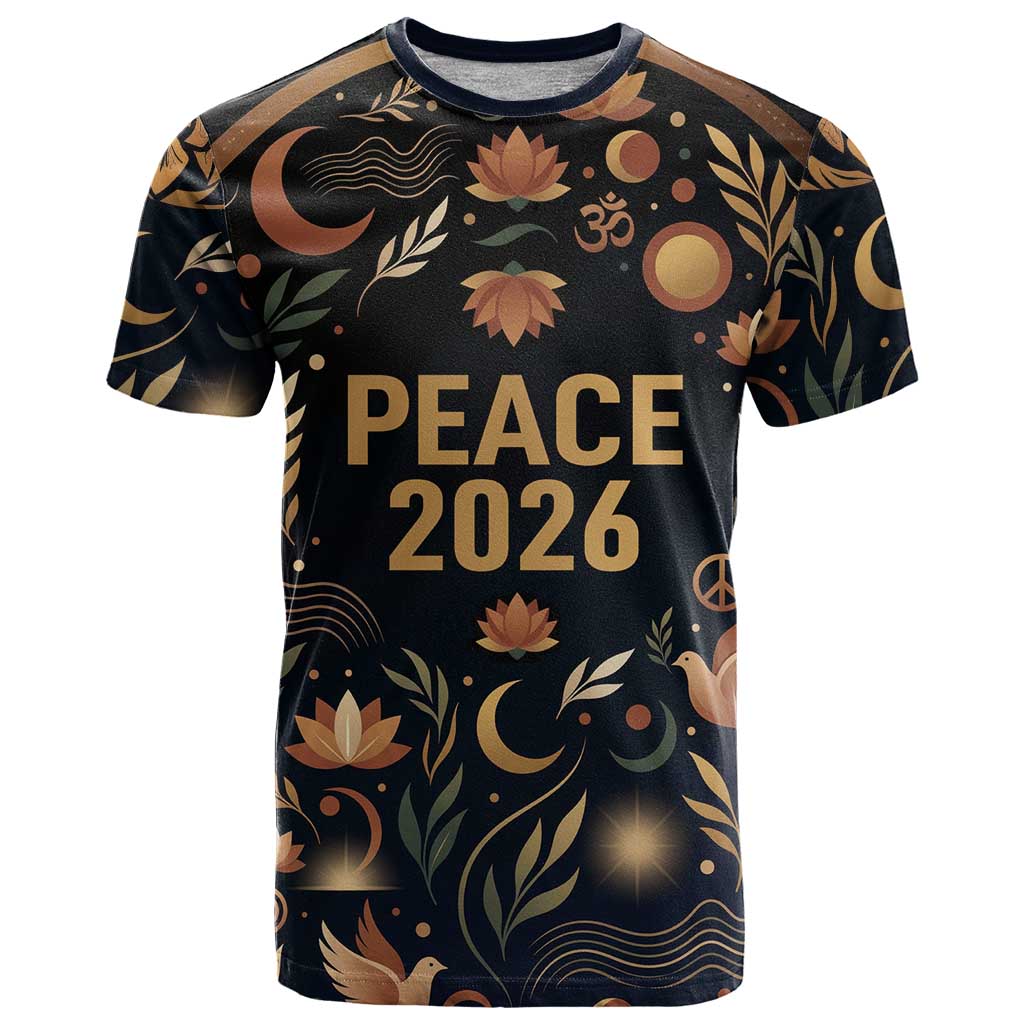 Peace 2026 Spiritual Harmony T Shirt Bohemian Celestial Mandala Illustration