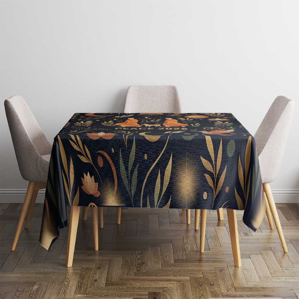 Peace 2026 Spiritual Harmony Tablecloth Bohemian Celestial Mandala Illustration