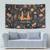 Peace 2026 Spiritual Harmony Tapestry Bohemian Celestial Mandala Illustration
