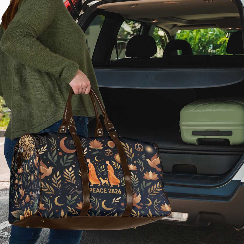 Peace 2026 Spiritual Harmony Travel Bag Bohemian Celestial Mandala Illustration