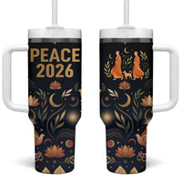 Peace 2026 Spiritual Harmony Tumbler With Handle Bohemian Celestial Mandala Illustration