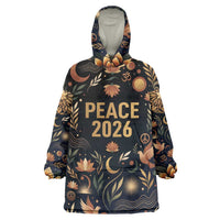 Peace 2026 Spiritual Harmony Wearable Blanket Hoodie Bohemian Celestial Mandala Illustration