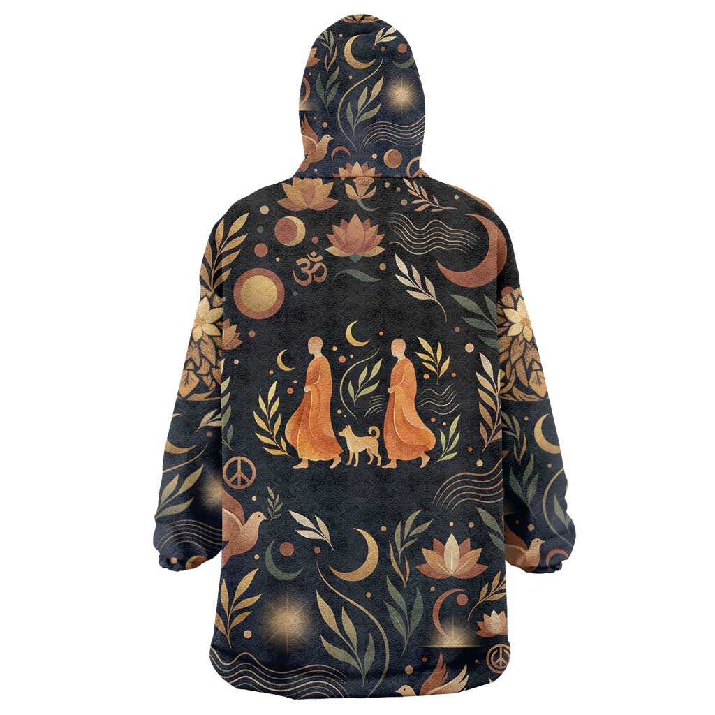 Peace 2026 Spiritual Harmony Wearable Blanket Hoodie Bohemian Celestial Mandala Illustration
