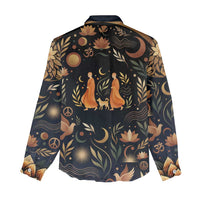 Peace 2026 Spiritual Harmony Women Casual Shirt Bohemian Celestial Mandala Illustration