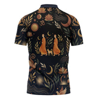 Peace 2026 Spiritual Harmony Zipper Polo Shirt Bohemian Celestial Mandala Illustration