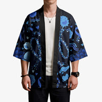 His Fight Is My Fight Colorectal Cancer Awareness Kimono Blue Ribbon Heart Pattern Illustration