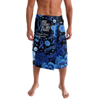 His Fight Is My Fight Colorectal Cancer Awareness Lavalava Blue Ribbon Heart Pattern Illustration