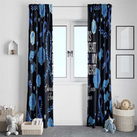 His Fight Is My Fight Colorectal Cancer Awareness Window Curtain Blue Ribbon Heart Pattern Illustration