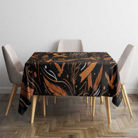 Personalized I Wear Orange Kidney Cancer Awareness Tablecloth Feathered Ribbon Silhouette Illustration
