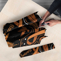 Personalized I Wear Orange Kidney Cancer Awareness Umbrella Feathered Ribbon Silhouette Illustration