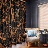 Personalized I Wear Orange Kidney Cancer Awareness Window Curtain Feathered Ribbon Silhouette Illustration