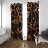 Personalized I Wear Orange Kidney Cancer Awareness Window Curtain Feathered Ribbon Silhouette Illustration