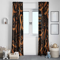 Personalized I Wear Orange Kidney Cancer Awareness Window Curtain Feathered Ribbon Silhouette Illustration