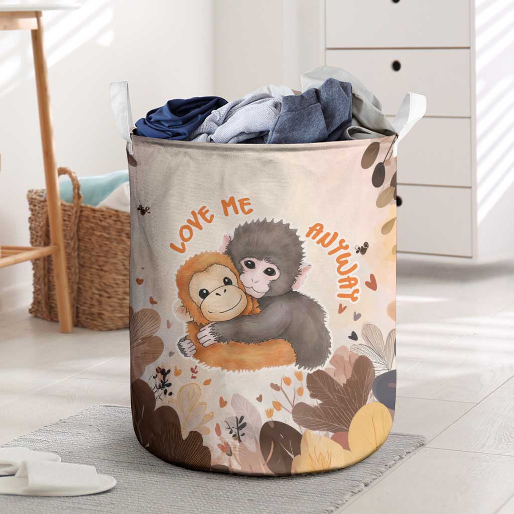 Punch The Monkey Laundry Basket Love Me Anyway Baby Monkeys Cute Plush Hugging