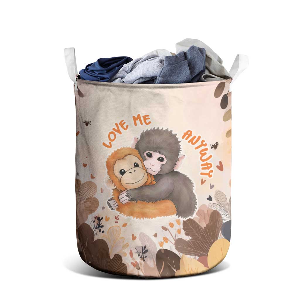 Punch The Monkey Laundry Basket Love Me Anyway Baby Monkeys Cute Plush Hugging