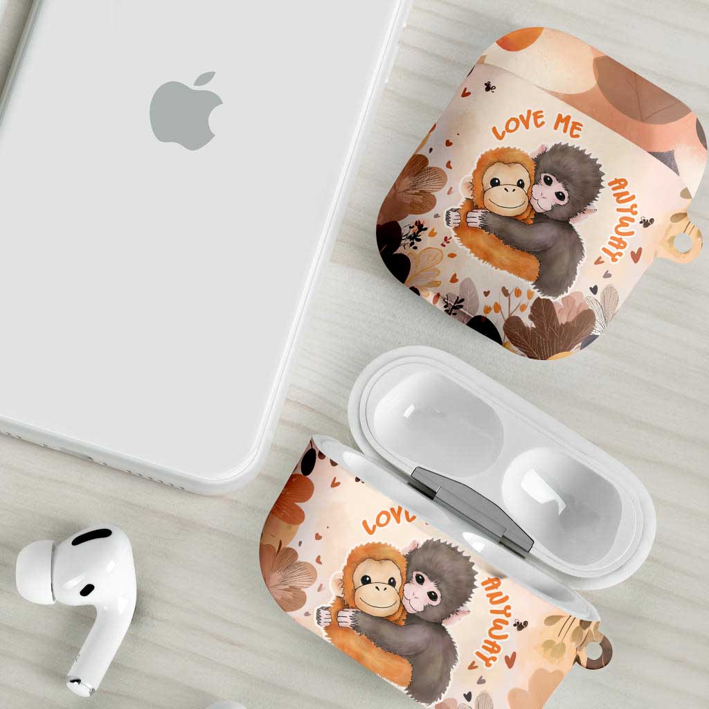 Punch The Monkey AirPods Case Love Me Anyway Baby Monkeys Cute Plush Hugging
