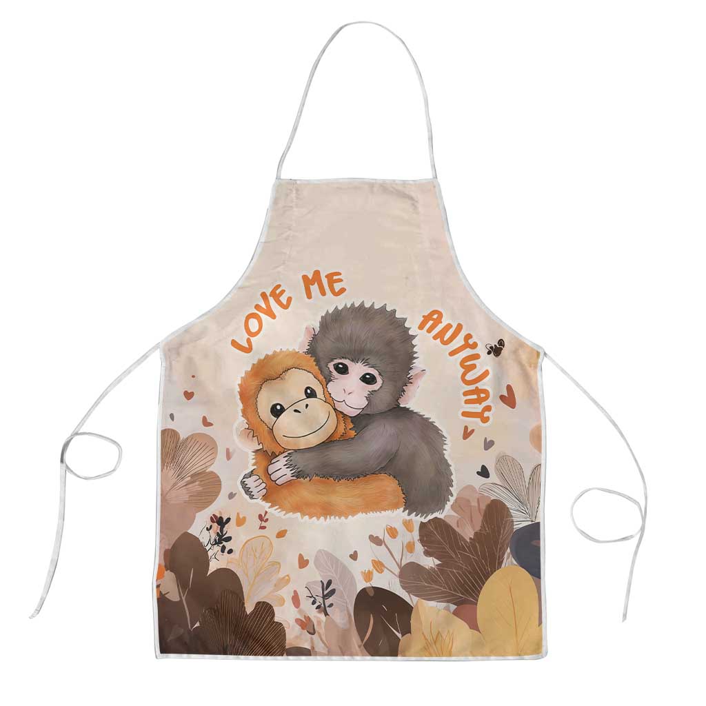Punch The Monkey Apron Love Me Anyway Baby Monkeys Cute Plush Hugging