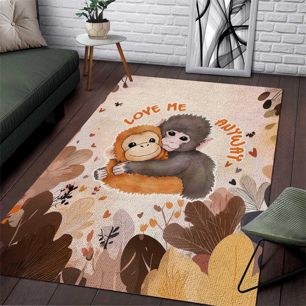 Punch The Monkey Area Rug Love Me Anyway Baby Monkeys Cute Plush Hugging