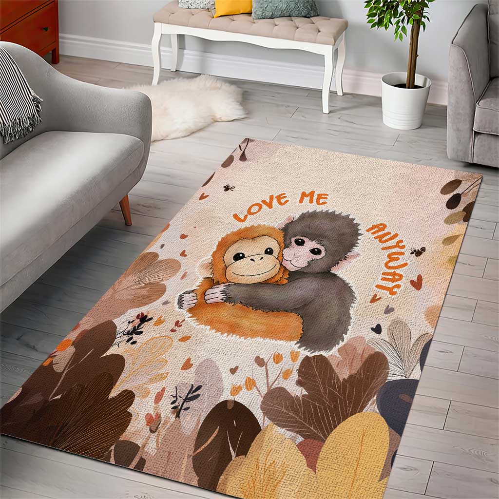 Punch The Monkey Area Rug Love Me Anyway Baby Monkeys Cute Plush Hugging