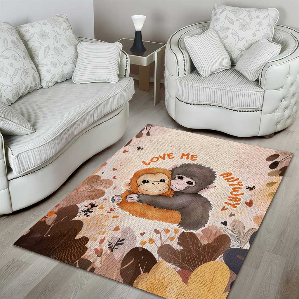Punch The Monkey Area Rug Love Me Anyway Baby Monkeys Cute Plush Hugging