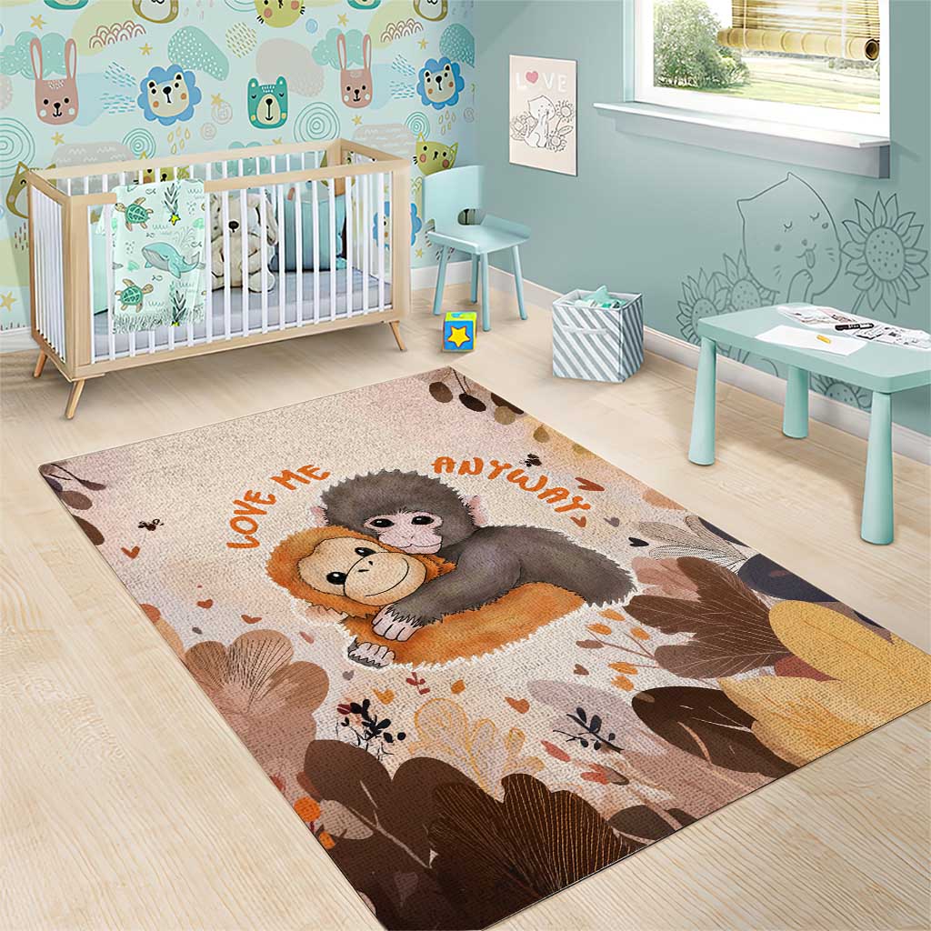 Punch The Monkey Area Rug Love Me Anyway Baby Monkeys Cute Plush Hugging