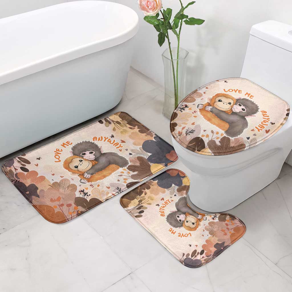 Punch The Monkey Bathroom Set Love Me Anyway Baby Monkeys Cute Plush Hugging