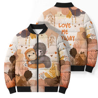 Punch The Monkey Bomber Puffer Jacket Love Me Anyway Baby Monkeys Cute Plush Hugging