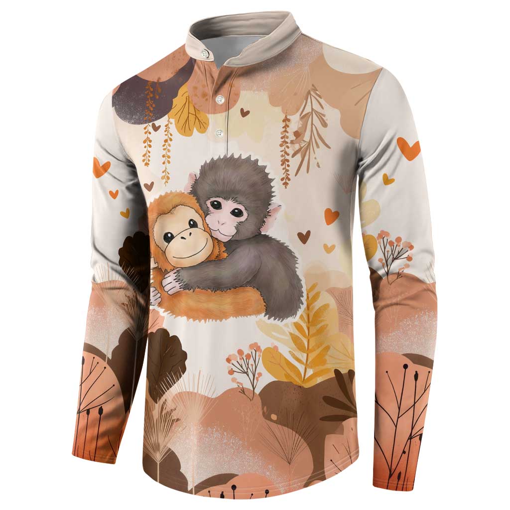 Punch The Monkey Button Sweatshirt Love Me Anyway Baby Monkeys Cute Plush Hugging