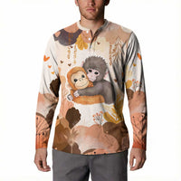 Punch The Monkey Button Sweatshirt Love Me Anyway Baby Monkeys Cute Plush Hugging