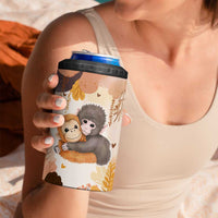 Punch The Monkey 4 in 1 Can Cooler Tumbler Love Me Anyway Baby Monkeys Cute Plush Hugging
