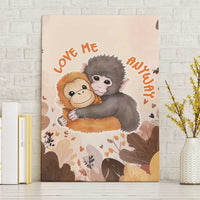 Punch The Monkey Canvas Wall Art Love Me Anyway Baby Monkeys Cute Plush Hugging