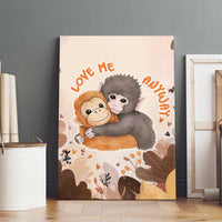 Punch The Monkey Canvas Wall Art Love Me Anyway Baby Monkeys Cute Plush Hugging