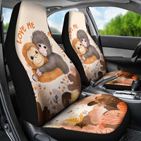 Punch The Monkey Car Seat Cover Love Me Anyway Baby Monkeys Cute Plush Hugging
