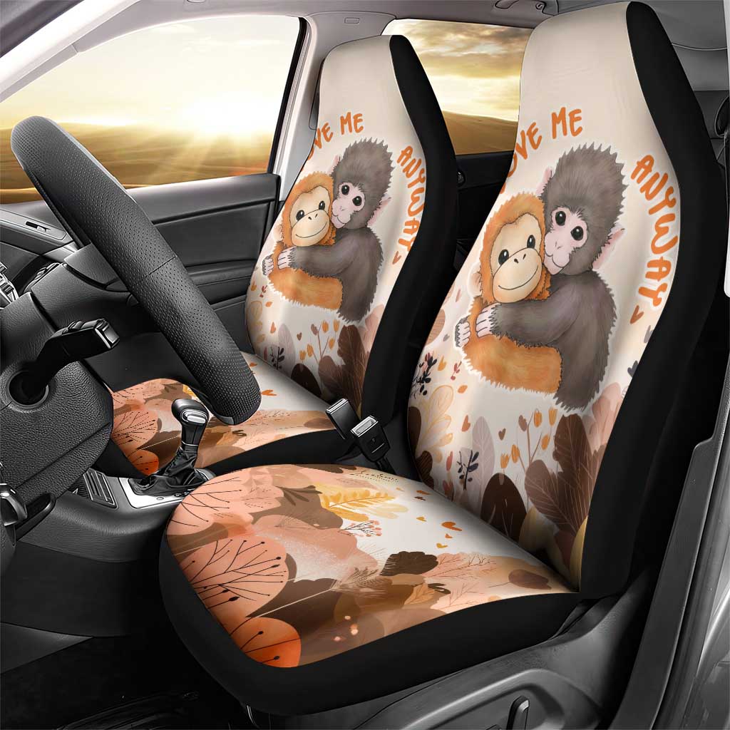 Punch The Monkey Car Seat Cover Love Me Anyway Baby Monkeys Cute Plush Hugging