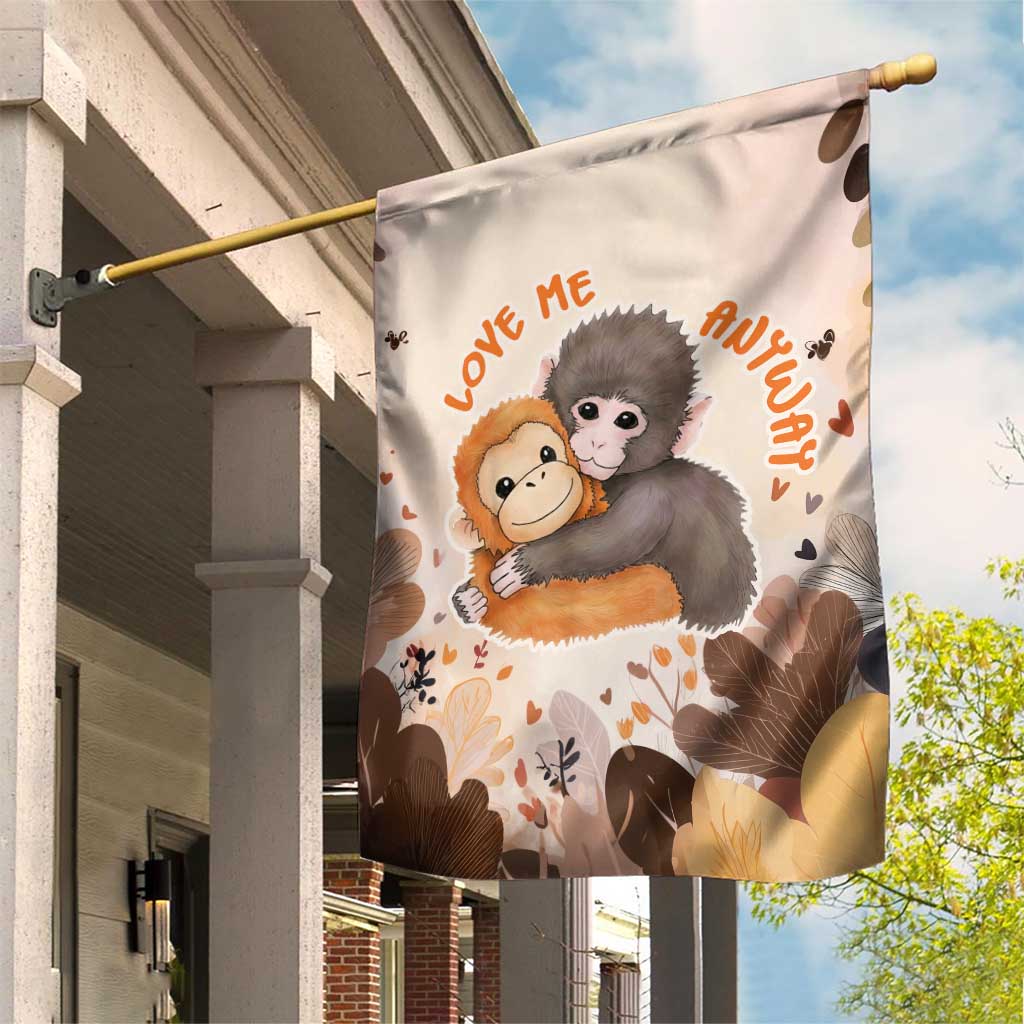 Punch The Monkey Garden Flag Love Me Anyway Baby Monkeys Cute Plush Hugging