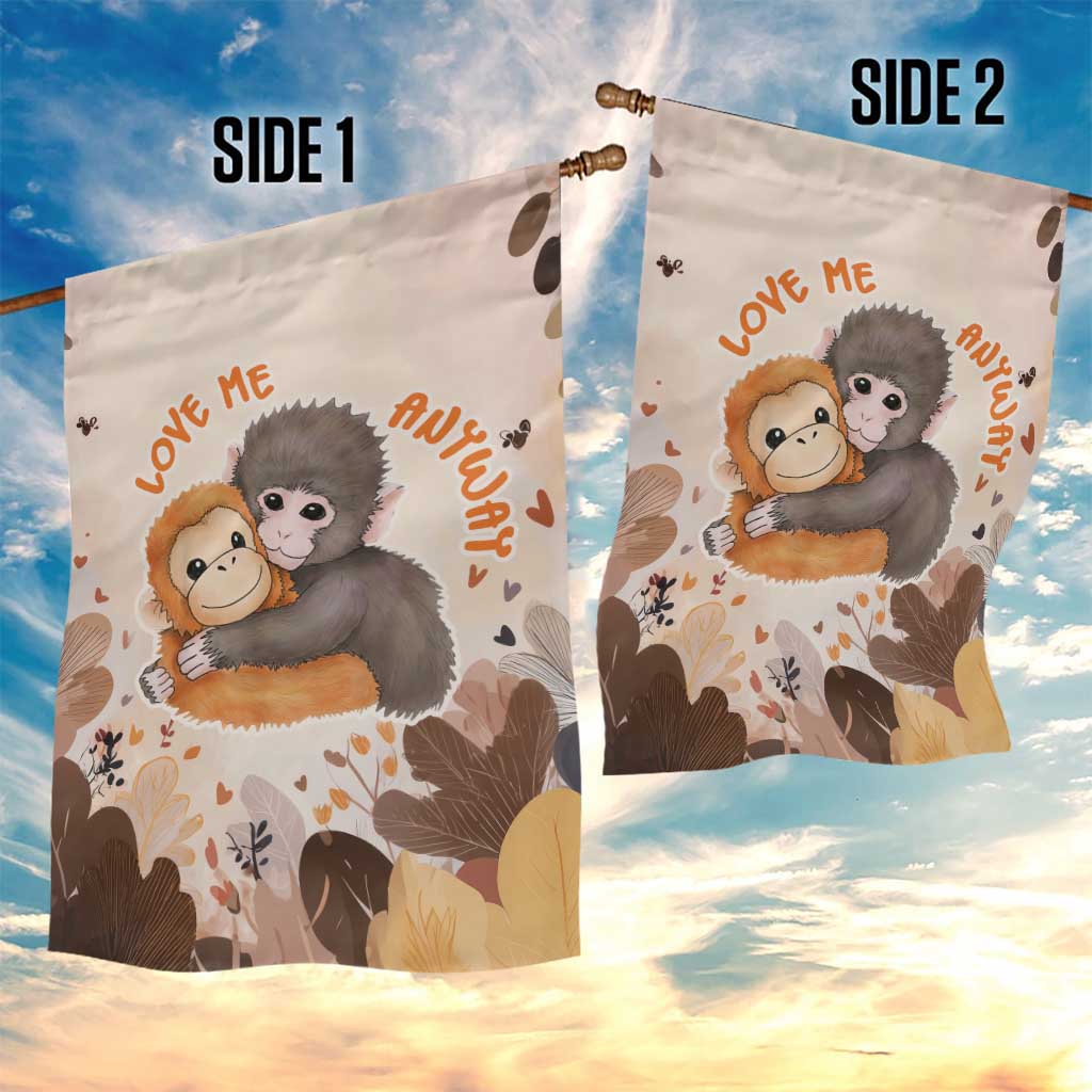 Punch The Monkey Garden Flag Love Me Anyway Baby Monkeys Cute Plush Hugging