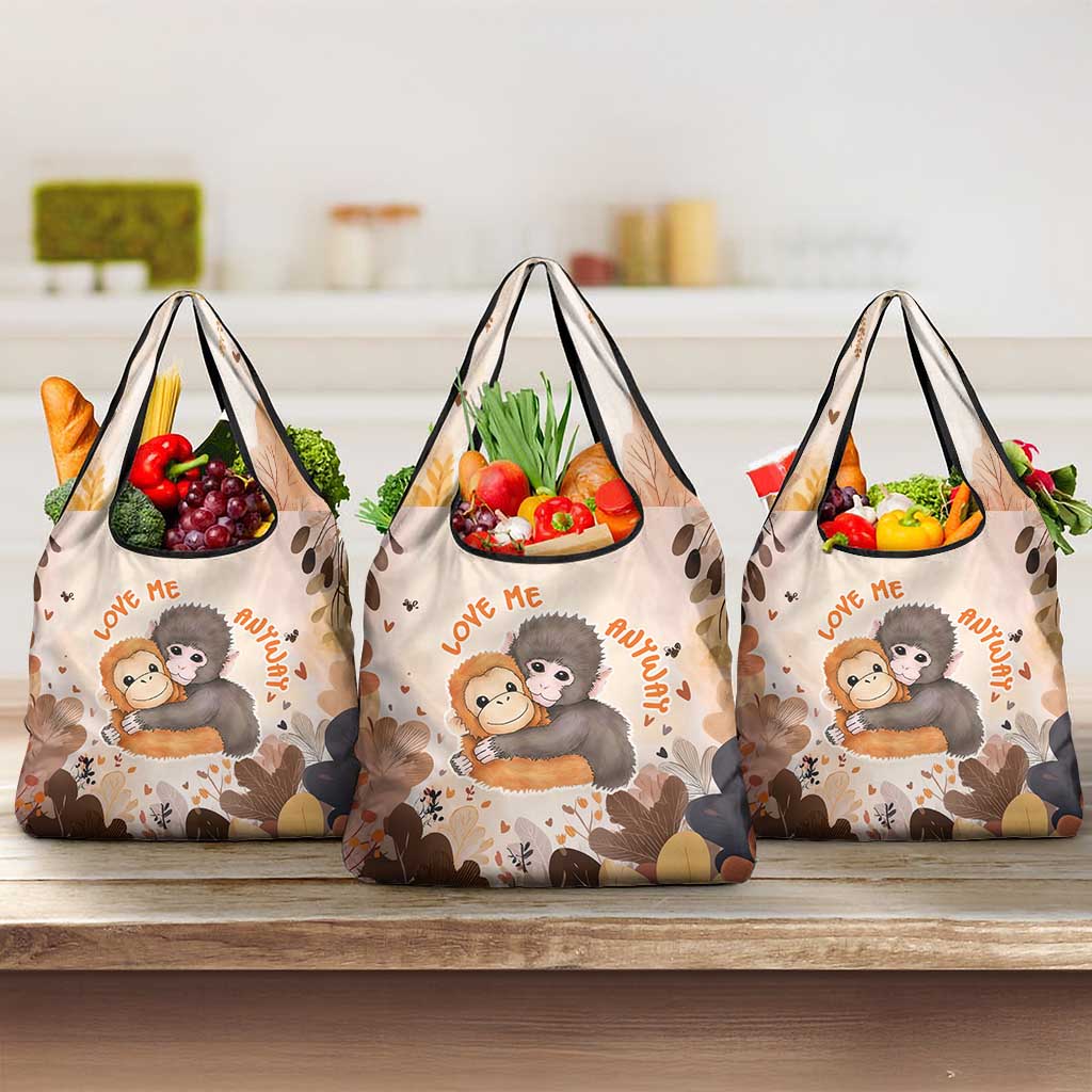 Punch The Monkey Grocery Bag Love Me Anyway Baby Monkeys Cute Plush Hugging