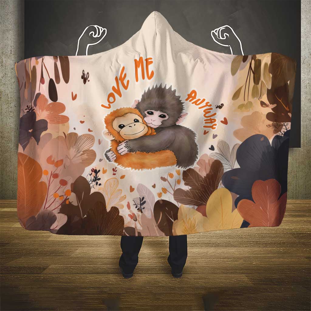 Punch The Monkey Hooded Blanket Love Me Anyway Baby Monkeys Cute Plush Hugging