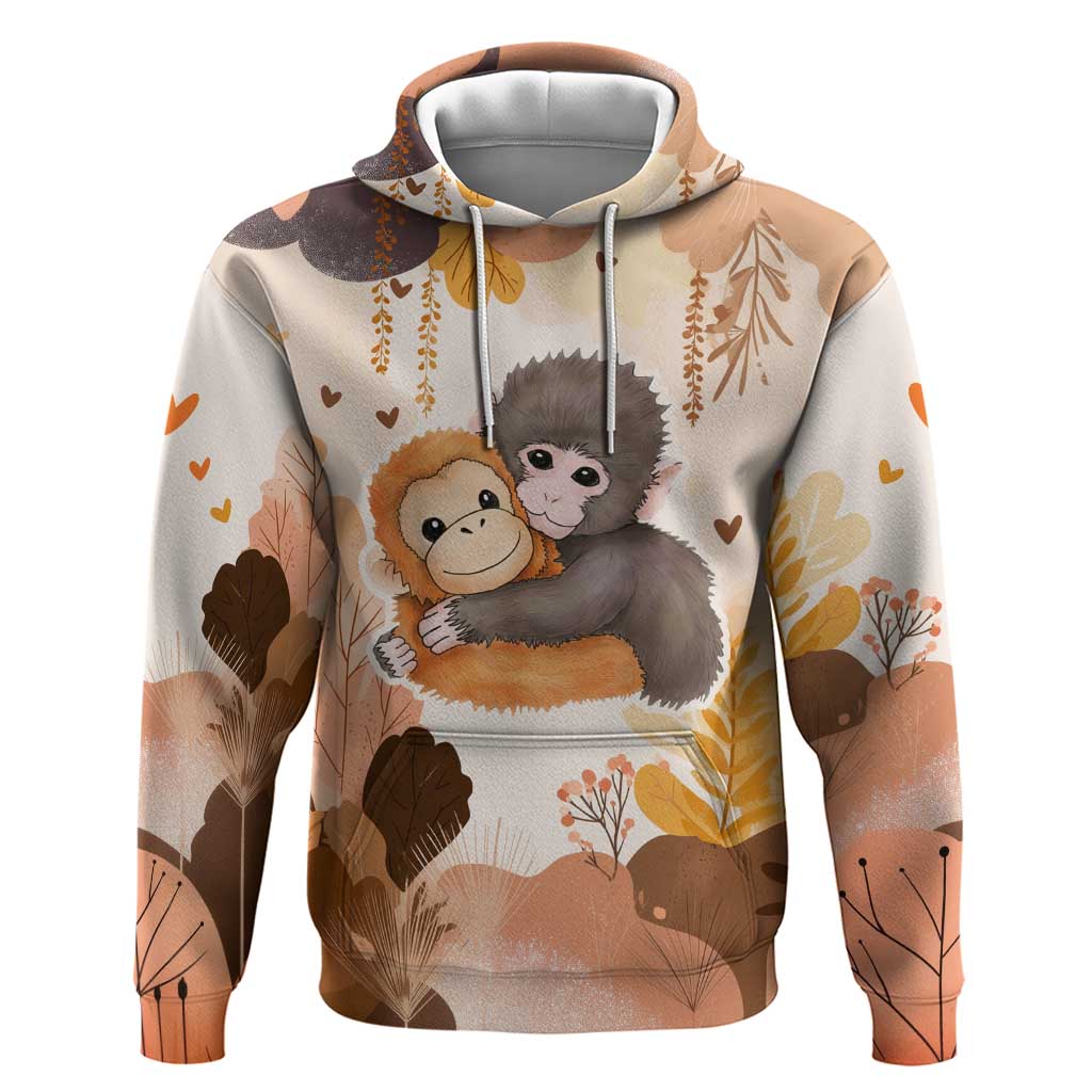 Punch The Monkey Hoodie Love Me Anyway Baby Monkeys Cute Plush Hugging
