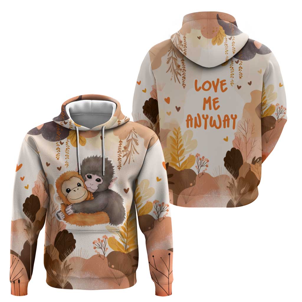 Punch The Monkey Hoodie Love Me Anyway Baby Monkeys Cute Plush Hugging